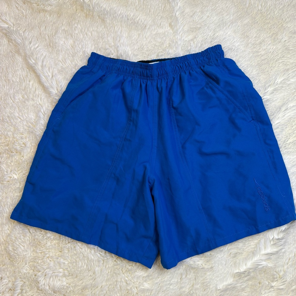 Speedo men’s Blue hybrid swim shorts mesh lined medium 7” inseam